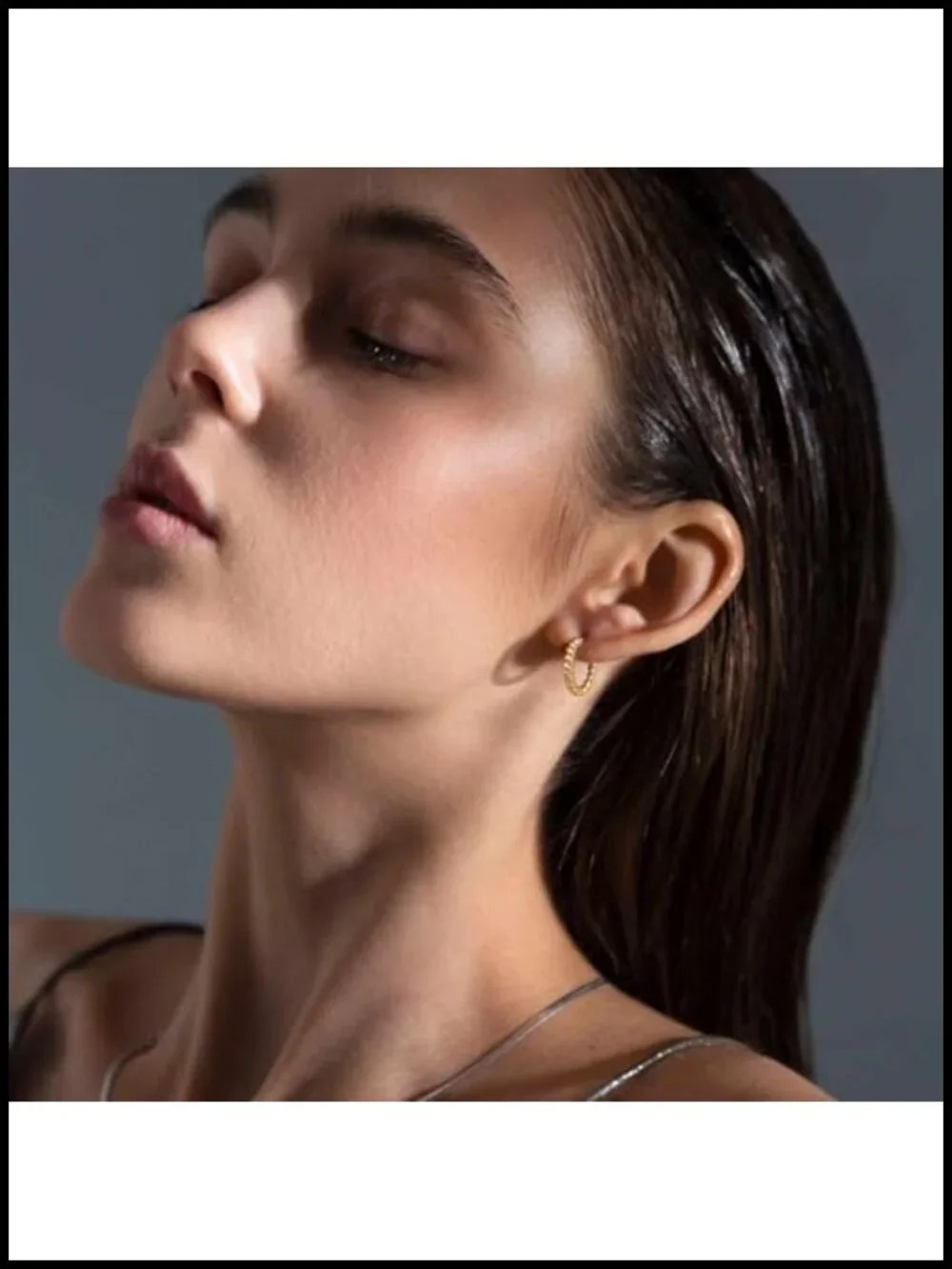 14k Gold Plated Twisted Hoop Earrings for Women Hypoallergenic Lightweight